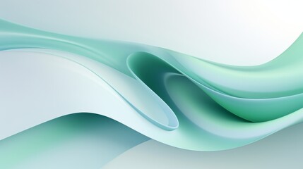 A Quiet Swirl of Mint Green and Seafoam Blue Abstract Shape AI Generated