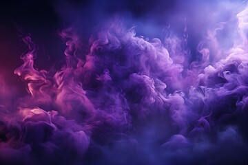 Fototapeta na wymiar Colorful smoke cloud with vibrant purple and blue hues