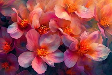 Nature's canvas painted with radiant blooming petals - obrazy, fototapety, plakaty