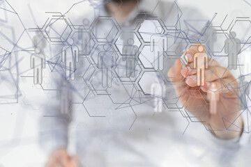 Neural network 3D illustration. Big data and cybersecurity - neural network exposure digital