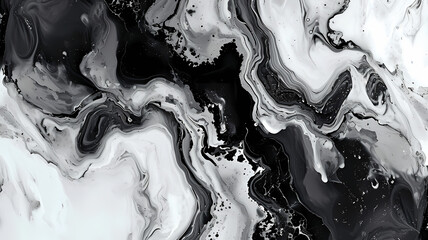 Organic marble textures with swirling inks in monochrome shades, luxurious feel - obrazy, fototapety, plakaty