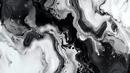 Fototapeten Organic marble textures with swirling inks in monochrome shades, luxurious feel © Artistic Visions
