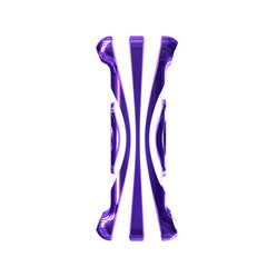 Obraz na płótnie Canvas White symbol with dark purple thin straps. letter i