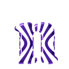 Fototapeta premium White symbol with dark purple thin straps. letter n