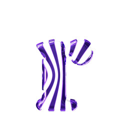White symbol with dark purple thin straps. letter r