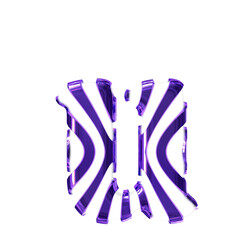 Fototapeta premium White symbol with dark purple thin straps. letter u