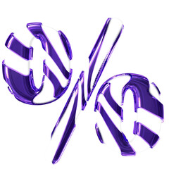 White symbol with dark purple thin straps