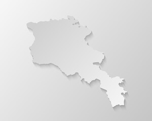 Minimal white map Armenia, template Asia country