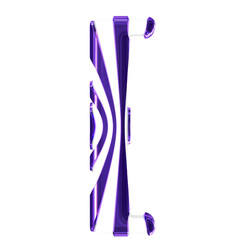 White symbol with dark purple thin straps