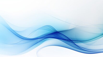 Blue Abstract Wave Background with White Background AI Generated