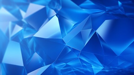 Blue Crystal Abstract Background with Geometric Mosaic Hills AI Generated