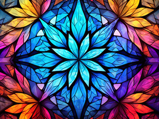 Fototapeta na wymiar Kaleidoscope stained glass patterns