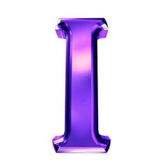 Purple symbol with bevel. letter i