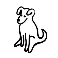 dog in doodle style.template for poster advertising print icon sticker design.