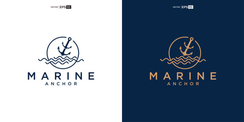 Anchor logo icon. Marine logo. Nautical emblem. Maritime symbol. Sailor sign. Vector illustration. © nurvika