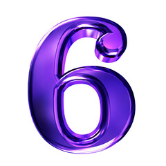 Purple symbol with bevel. number 6