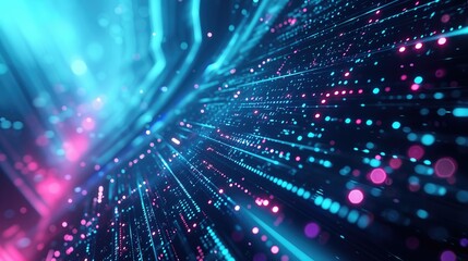 Ai Abstract visualisation of digital big data flow, representing concepts like internet, connectivity, and cyber technology