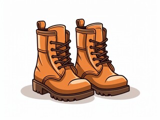 Minimal Simple Hand-Drawn Boots Illustration AI Generated