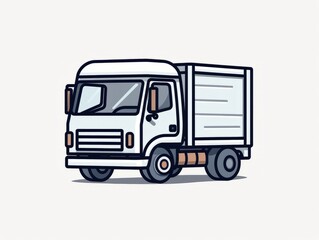 Fototapeta na wymiar Minimal Simple Hand-Drawn Truck Illustration AI Generated