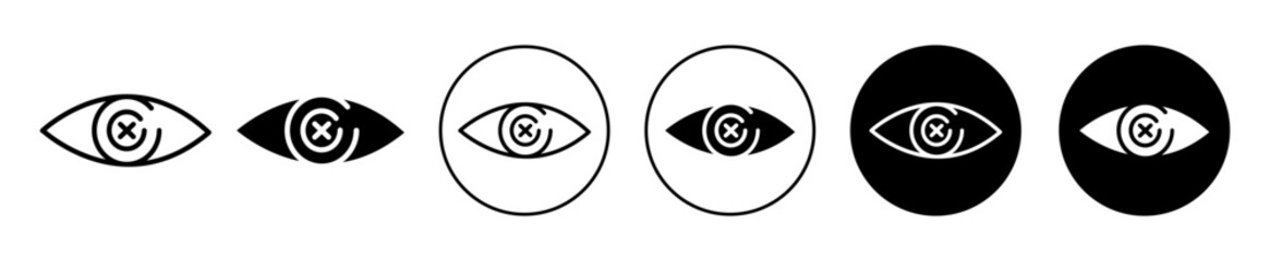Diabetes eye flat line icon set. Diabetes eye Thin line illustration vector