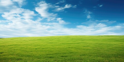 Obraz premium green grass and blue sky