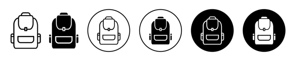hiking bag pack flat line icon set. hiking bag pack Thin line illustration vector - obrazy, fototapety, plakaty