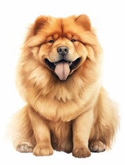 Sitting Chow Chow with a Lionlike Mane AI Generated