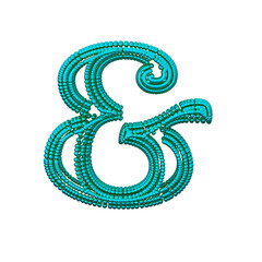 Symbol of small turquoise spheres
