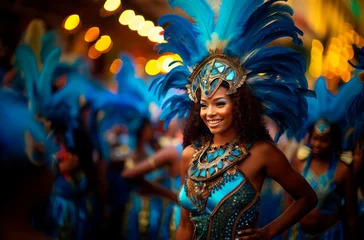 Afwasbaar Fotobehang Carnaval dancer carnival santa cruz de tenerife