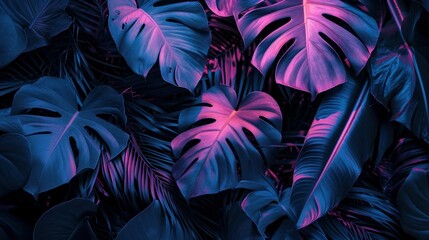 Neon vibe floral background
