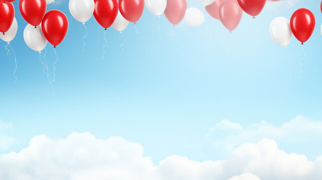 National Balloon Ascension banner template. with lots of empty copy space for text. Generative AI