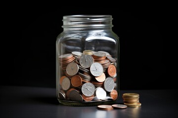 Jar filled with pennies
