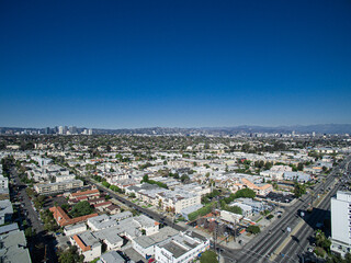 High angle shot of urban Los Angeles