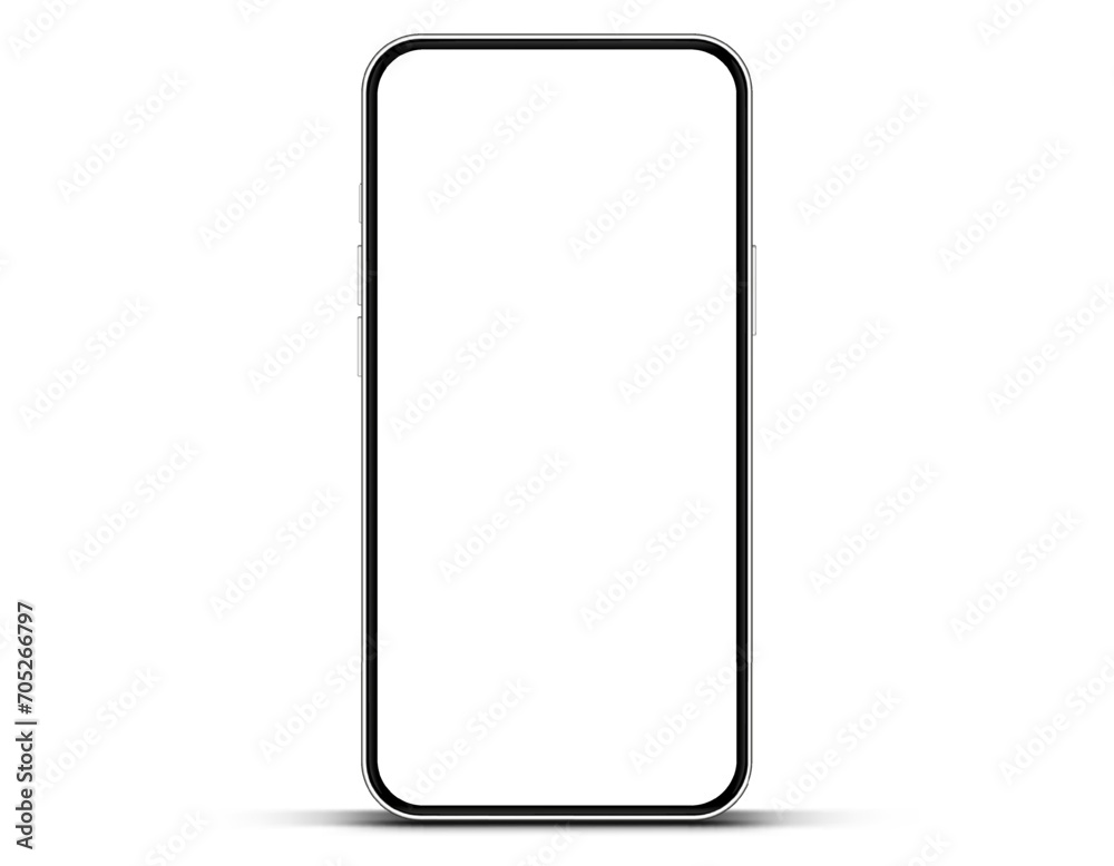 Poster 3d high quality vector smartphone mockups. Ultra realistic mobile device UI UX mockup for presentation template. Cellphone frame with blank screen isolated templates. 3d isometric illustration.