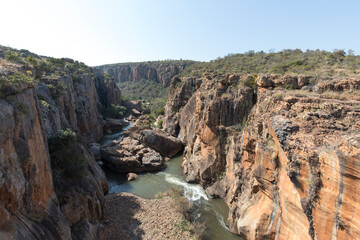 View of coloured rocks in blyde river canyon