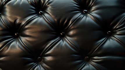 Black leather sofa background texture. Created with Generative Ai technology.
