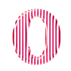 White symbol with pink vertical ultra thin straps. letter o