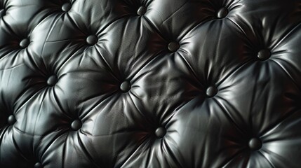 Black leather sofa background texture. Created with Generative Ai technology.
