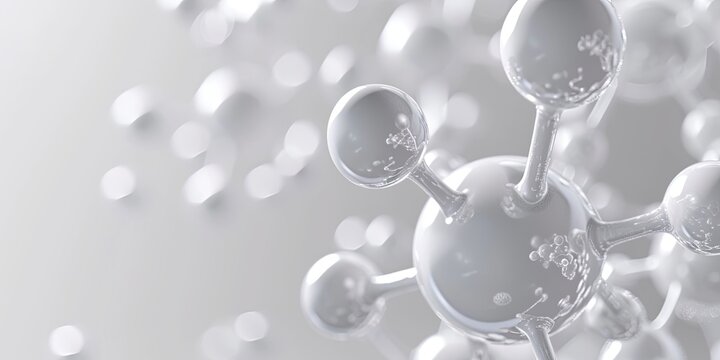 Generative AI, abstract molecular shape, single amino acid molecule. Chemistry medicine education	
