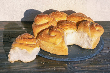 Balkan cuisine. Pogaca ( pogacha ), traditional Balkan bread without yeast