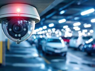 Indoor security cameras in an underground parking garage