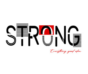 Trendy fashion T-shirt print for textile strong design pattern