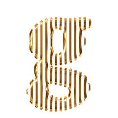 White symbol with gold vertical ultra thin straps. letter g