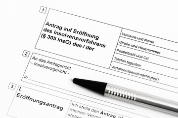 Obraz premium Insolvenzantrag