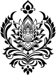 Thai buddha ornament drawing