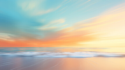 Fototapeta na wymiar Abstract graphic background of Serene and colorful Beach Sunset with Motion Blur
