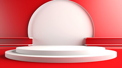 Simple product booth, podium, stage, product commercial photography background, cosmetics booth, 3D rendering