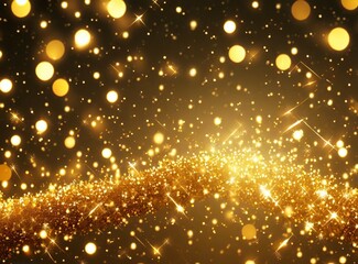 Obraz na płótnie Canvas Golden christmas particles and sprinkles for a holiday celebration like christmas or new year. shiny golden lights. wallpaper background for ads or gifts wrap and web design. 