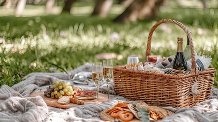 A simple pleasure - a picnic in the park on a summer day