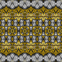 Abstract gold silver geometric  pattern - 705277181